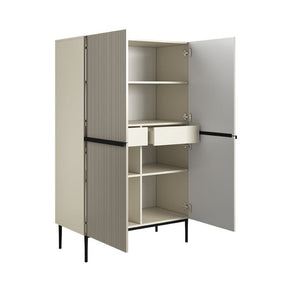 Credenza 2 ante con piede in metallo nero Nicole 100x160 cm