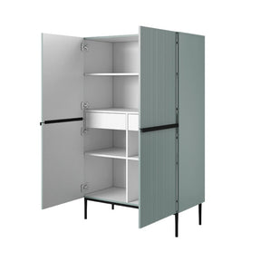 Credenza 2 ante con piede in metallo nero Nicole 100x160 cm
