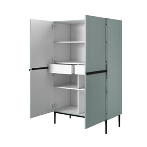 Credenza 2 ante con piede in metallo nero Nicole 100x160 cm