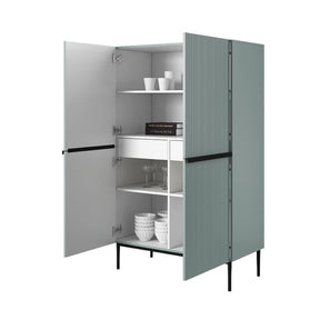 Credenza 2 ante con piede in metallo nero Nicole 100x160 cm