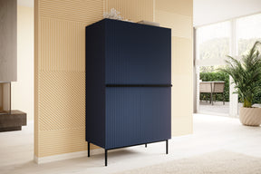 Credenza 2 ante con piede in metallo nero Nicole 100x160 cm