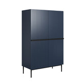 Credenza 2 ante con piede in metallo nero Nicole 100x160 cm