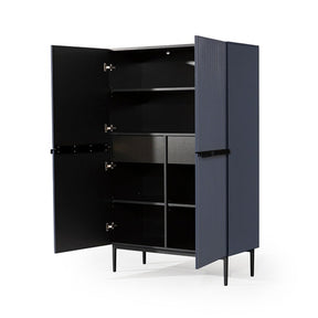 Credenza 2 ante con piede in metallo nero Nicole 100x160 cm