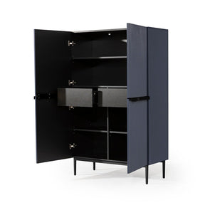Credenza 2 ante con piede in metallo nero Nicole 100x160 cm