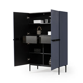 Credenza 2 ante con piede in metallo nero Nicole 100x160 cm