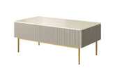 Tavolino Nicole 2 cassetti 120x60 cm piede in metallo oro