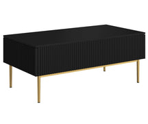 Tavolino Nicole 2 cassetti 120x60 cm piede in metallo oro