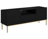 Mobile TV 2 ante e 1 cassetto con piede in metallo oro Nicole 150 x 45 cm