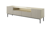 Mobile TV 2 ante e 2 cassetti con piede in metallo nero Nicole 200 x 45 cm