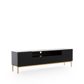 Mobile TV 2 ante e 2 cassetti con piede in metallo oro Nicole 200 x 45 cm