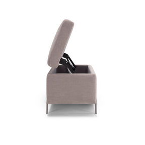 Panca Contenitore Made in Italy in Tessuto Cinigliato Tortora - SARDORELLA 110x45 cm