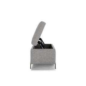 Panca Contenitore Made in Italy in Tessuto Tramato Grigio - SARDORELLA 110x45 cm