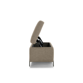 Panca Contenitore Made in Italy in Tessuto Tramato Tortora - SARDORELLA 110x45 cm