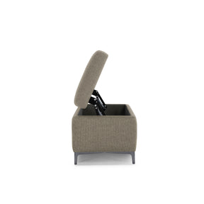 Panca Contenitore Made in Italy in Tessuto Tramato Tortora - AVIGLIANA 110x50 cm