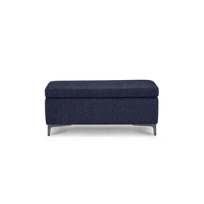 Panca Contenitore Made in Italy in Tessuto Tramato Blu - AVIGLIANA 110x50 cm
