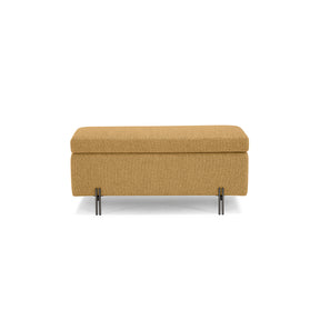 Panca Contenitore Made in Italy in Tessuto Tramato Ocra - SARDORELLA 110x45 cm
