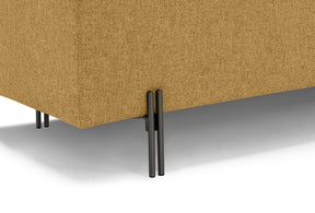 Panca Contenitore Made in Italy Trapuntata in Tessuto Tramato Ocra - CARAMAGNA 110x45 cm