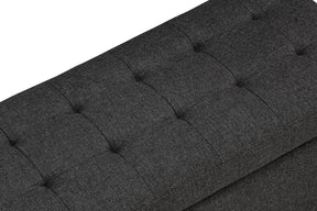 Panca Contenitore Made in Italy Trapuntata in Tessuto Tramato Antracite - CARAMAGNA 110x45 cm