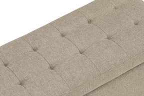 Panca Contenitore Made in Italy Trapuntata in Tessuto Tramato Beige - CARAMAGNA 110x45 cm