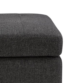 Panca Contenitore Made in Italy Trapuntata in Tessuto Tramato Antracite - CARAMAGNA 110x45 cm
