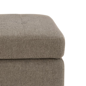 Panca Contenitore Made in Italy Trapuntata in Tessuto Tramato Tortora - CARAMAGNA 110x45 cm