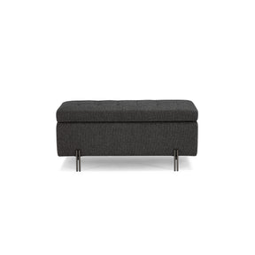 Panca Contenitore Made in Italy Trapuntata in Tessuto Tramato Antracite - CARAMAGNA 110x45 cm