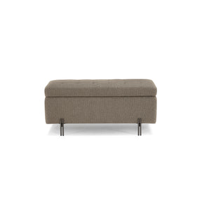 Panca Contenitore Made in Italy Trapuntata in Tessuto Tramato Tortora - CARAMAGNA 110x45 cm
