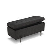 Panca Contenitore Made in Italy Trapuntata in Tessuto Tramato Antracite - CARAMAGNA 110x45 cm