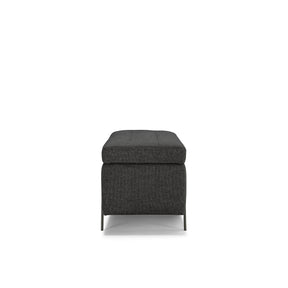 Panca Contenitore Made in Italy Trapuntata in Tessuto Tramato Antracite - CARAMAGNA 110x45 cm