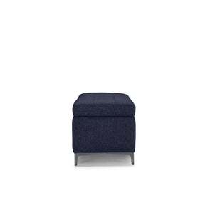 Panca Contenitore Made in Italy Trapuntata in Tessuto Tramato Blu - CORBARA 110x50 cm