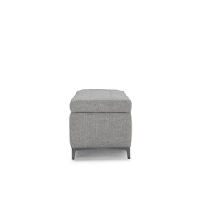 Panca Contenitore Made in Italy Trapuntata in Tessuto Tramato Grigio - CORBARA 110x50 cm