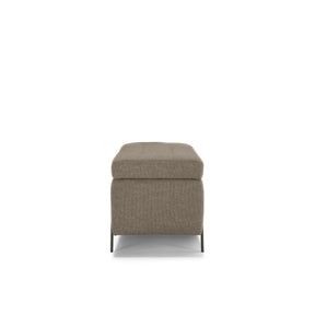 Panca Contenitore Made in Italy Trapuntata in Tessuto Tramato Tortora - CARAMAGNA 110x45 cm