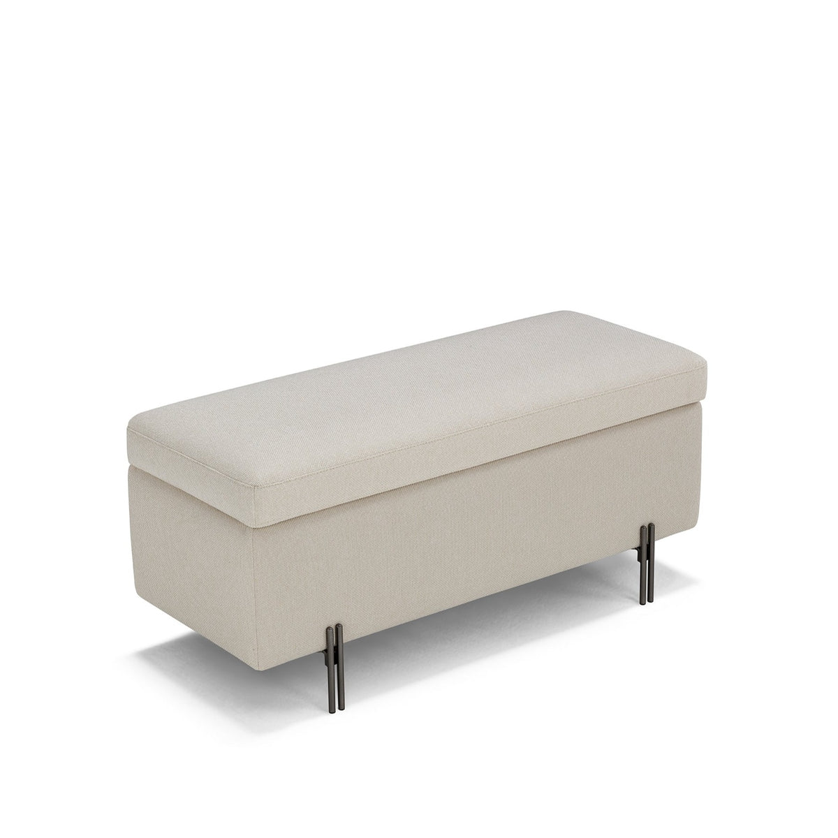 Panca Contenitore Made in Italy in Tessuto Tramato Bianco - SARDORELLA 110x45 cm