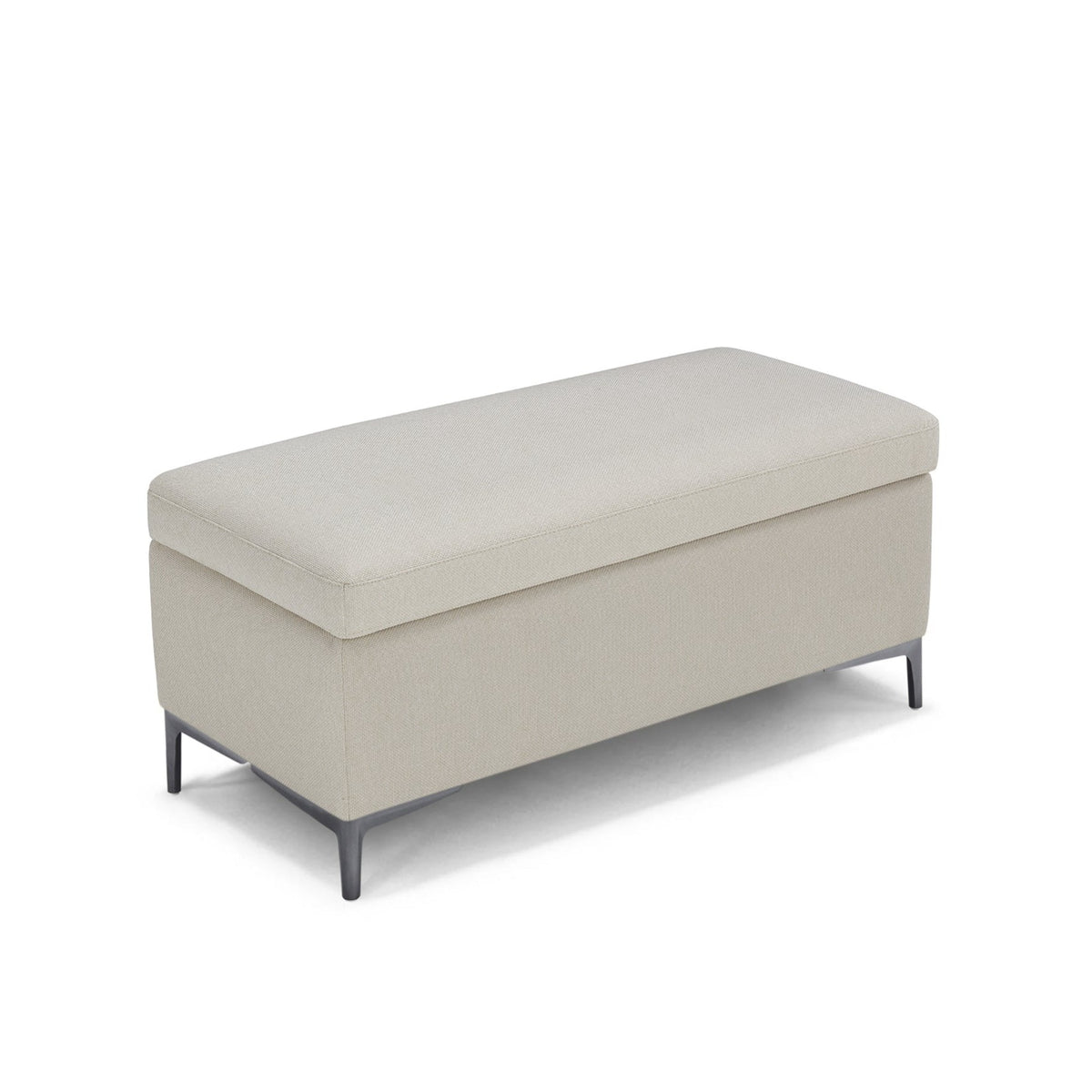 Panca Contenitore Made in Italy in Tessuto Tramato Bianco - AVIGLIANA 110x50 cm