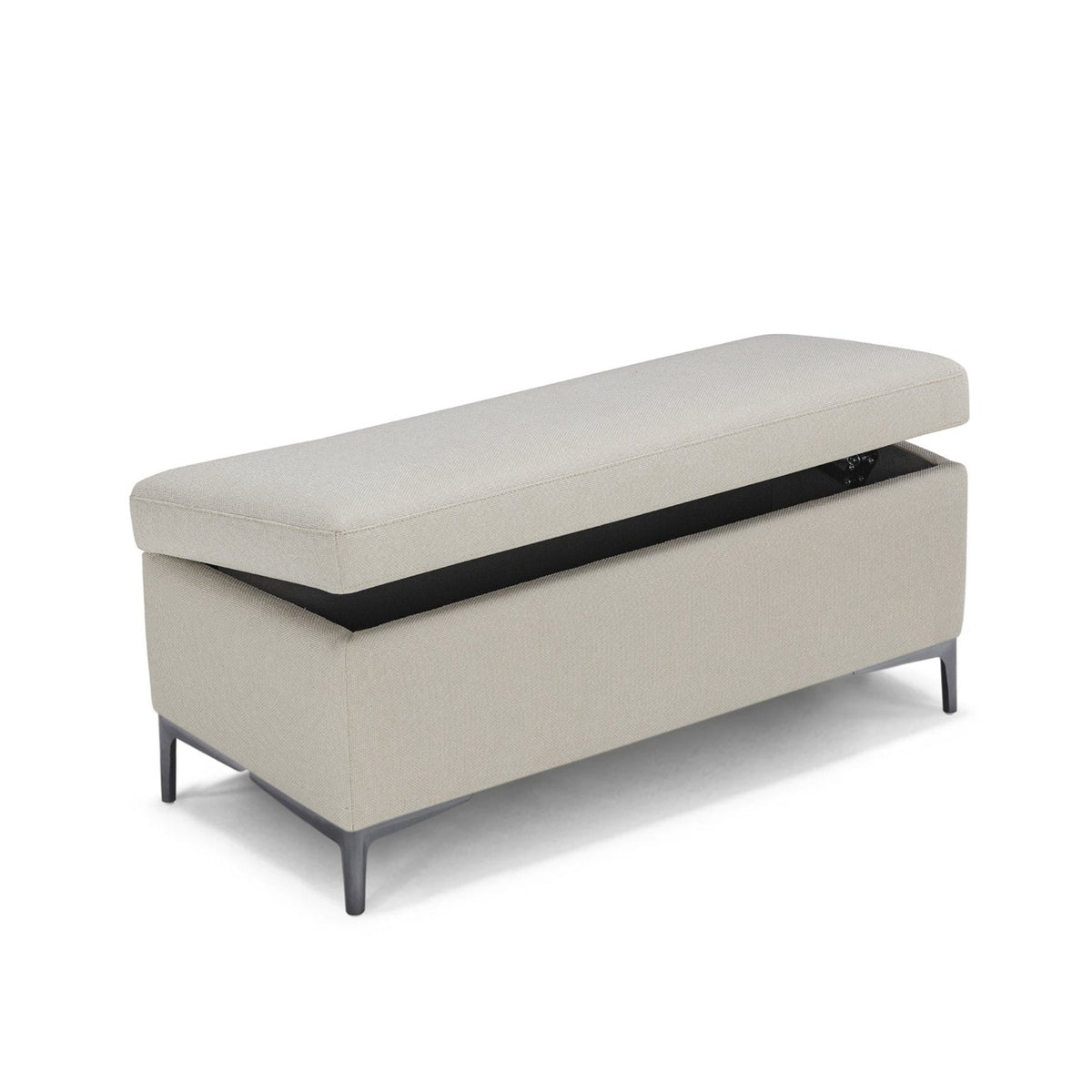 Panca Contenitore Made in Italy in Tessuto Tramato Bianco - AVIGLIANA 110x50 cm