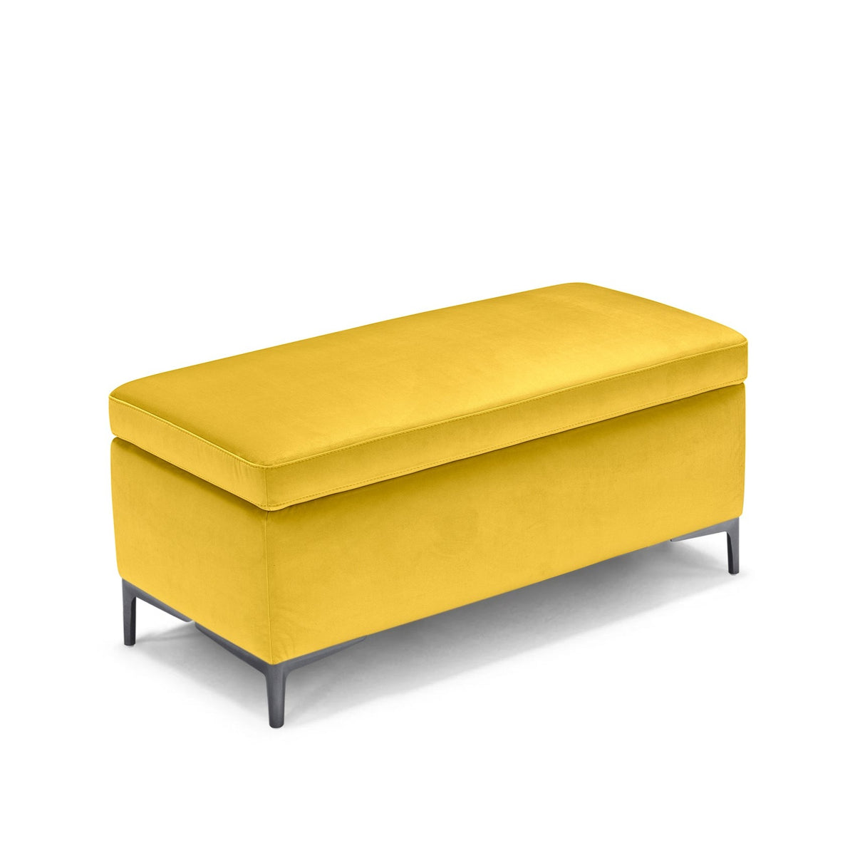 Panca Contenitore Made in Italy in Velluto Giallo - AVIGLIANA 110x50 cm