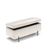 Panca Contenitore Made in Italy in Velluto Beige - SARDORELLA 110x45 cm