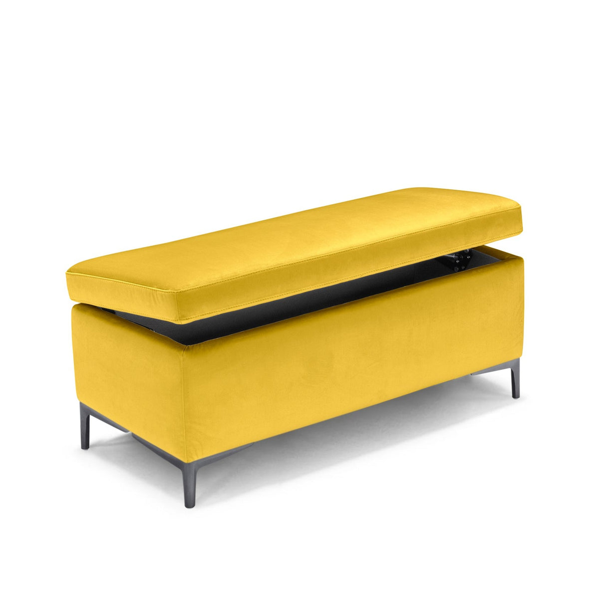 Panca Contenitore Made in Italy in Velluto Giallo - AVIGLIANA 110x50 cm