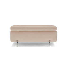 Panca Contenitore Made in Italy in Velluto Camel - SARDORELLA 110x45 cm