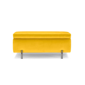 Panca Contenitore Made in Italy in Velluto Giallo - SARDORELLA 110x45 cm