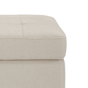 Panca Contenitore Made in Italy Trapuntata in Tessuto Tramato Bianco - CARAMAGNA 110x45 cm