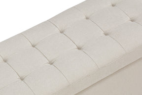 Panca Contenitore Made in Italy Trapuntata in Tessuto Tramato Bianco - CARAMAGNA 110x45 cm