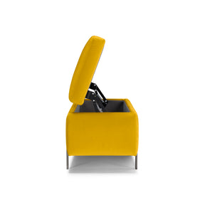 Panca Contenitore Made in Italy in Velluto Giallo - SARDORELLA 110x45 cm