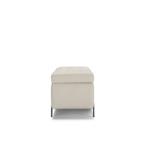 Panca Contenitore Made in Italy Trapuntata in Tessuto Tramato Bianco - CARAMAGNA 110x45 cm