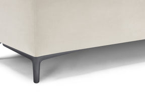 Panca Contenitore Made in Italy Trapuntata in Velluto Beige - CORBARA 110x50 cm