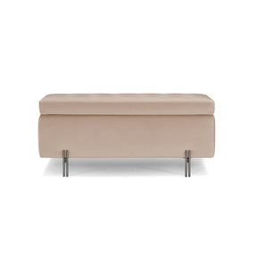Panca Contenitore Made in Italy Trapuntata in Velluto Camel - CARAMAGNA 110x45 cm