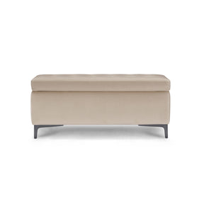Panca Contenitore Made in Italy Trapuntata in Velluto Camel - CORBARA 110x50 cm
