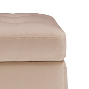 Panca Contenitore Made in Italy Trapuntata in Velluto Camel - CARAMAGNA 110x45 cm