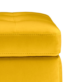 Panca Contenitore Made in Italy Trapuntata in Velluto Giallo - CARAMAGNA 110x45 cm