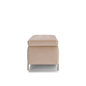 Panca Contenitore Made in Italy Trapuntata in Velluto Camel - CARAMAGNA 110x45 cm